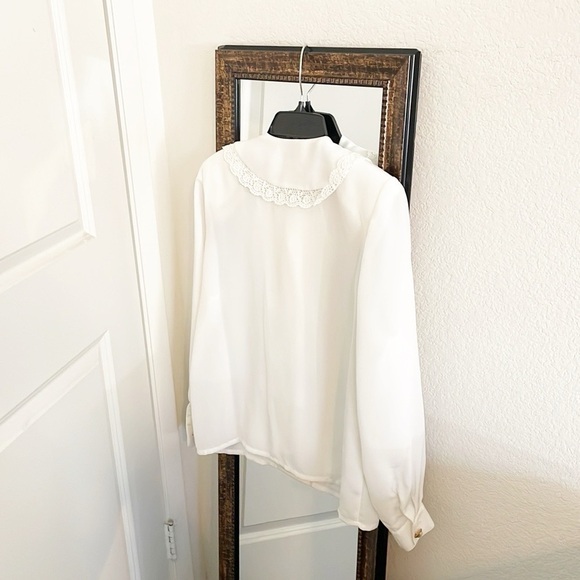 Jordan off white long sleeve lace button down top - Picture 3 of 4